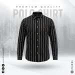 RL premium Black and white Stripe Shirt