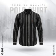 RL premium Black and white Stripe Shirt
