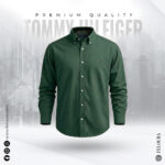 Tommy Bottle Green Solid Shirt