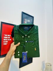 RL Premium Bottle Green Solid Shirt