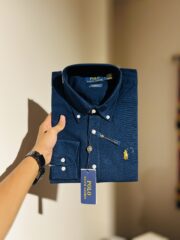 RL Premium Navy Blue Solid Shirt