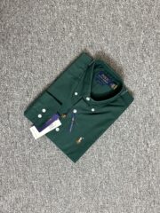 RL Premium Bottol Green Solid Shirt - Image 2