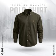 RL Premium Dark Olive Solid Shirt