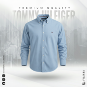 Tommy Sky Blue Solid Shirt