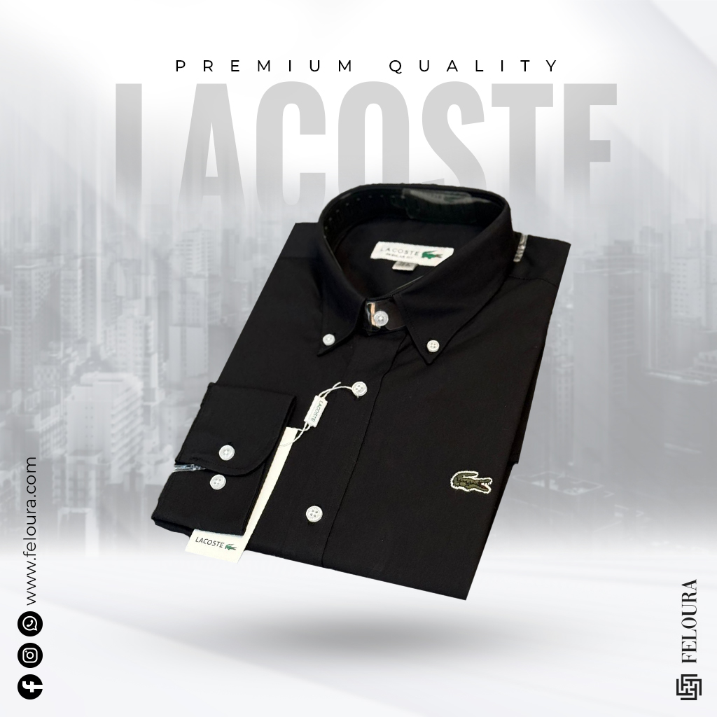 10.jpg Lacoste Premium Black Solid Shirt - Image 1
