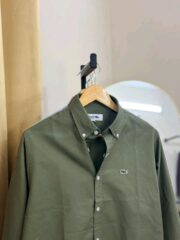 Lacoste Premium Olive Solid Shirt - Image 2