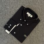 Lacoste Premium Jet Black Solid Shirt