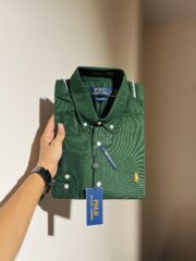 RL Premium Bottle Green Solid Shirt