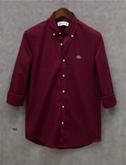 Lacoste Premium Maroon Solid Shirt - Image 2
