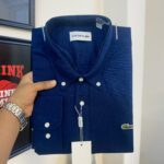 Lacoste Premium Navy Blue Solid Shirt