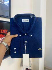Lacoste Premium Navy Blue Solid Shirt